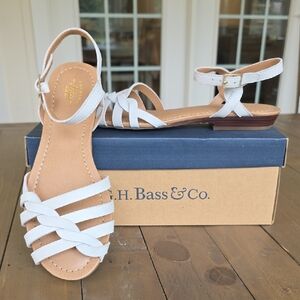G.H. Bass & Co. Women's Clementine White Strappy Sandals NIB 8.5 Medium